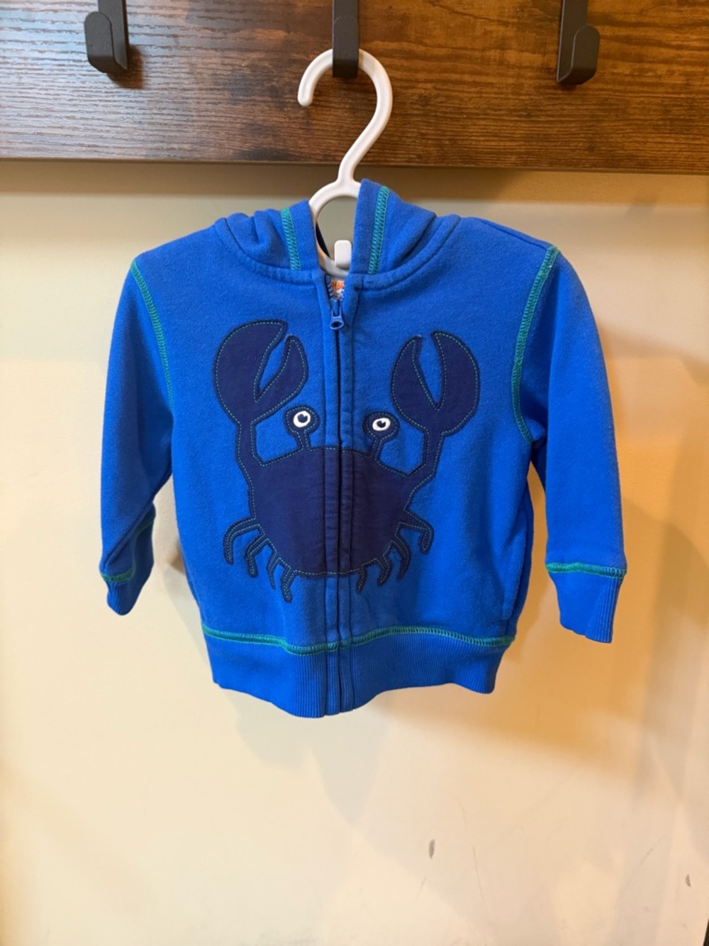 Gymboree Baby Boys Blue Crab Hoodie Size 6-12 M